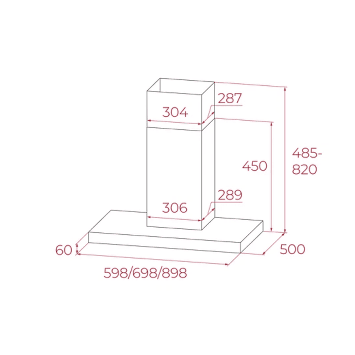 DSF 66370 KCS IX Campana decorativa de pared 60 cm Acero inoxidable TEKA 4