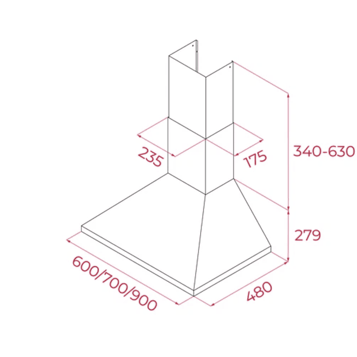 DBB 90 Campana piramidal de pared 90 cm Acero inoxidable TEKA 3