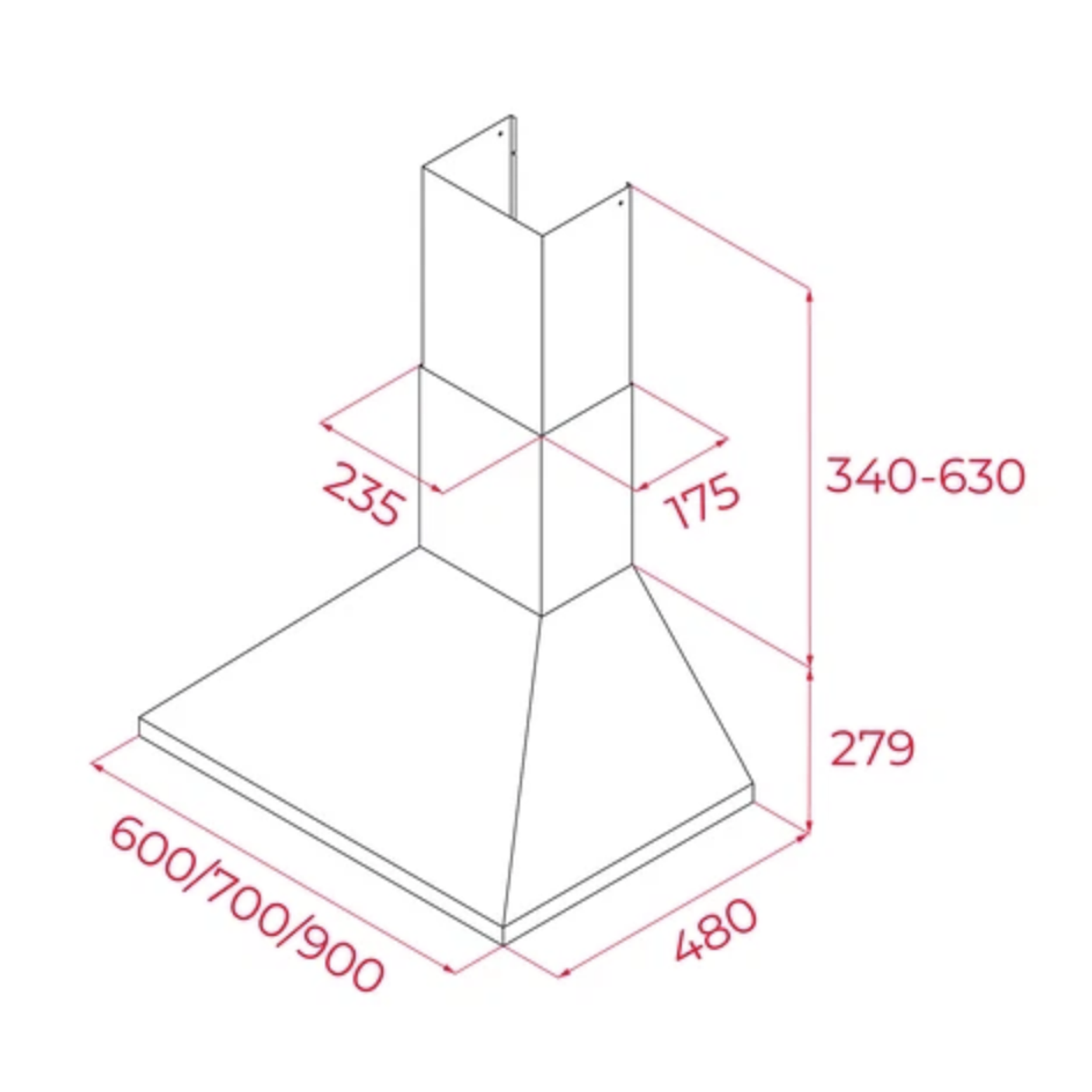 DBP 60 PRO Campana decorativa piramidal 60 cm Acero inoxidable TEKA 4