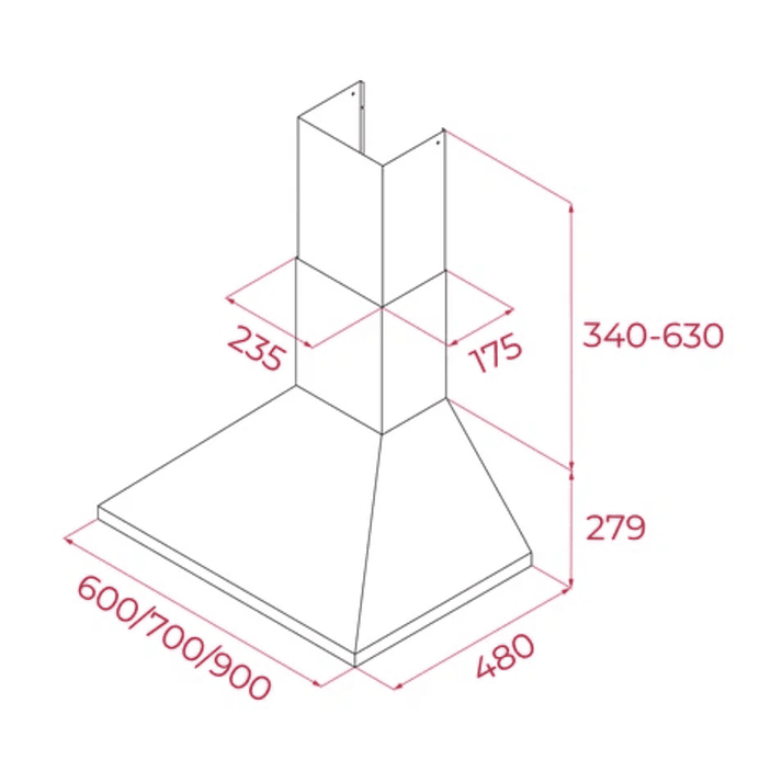 DBP 60 PRO Campana decorativa piramidal 60 cm Acero inoxidable TEKA 4