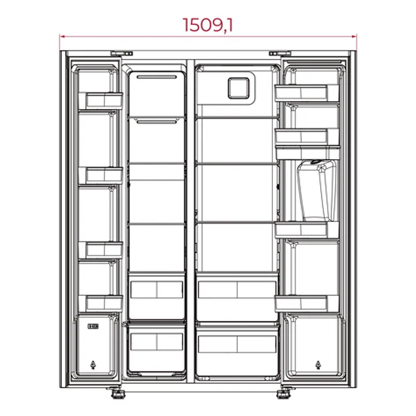 Frigorífico Americano Teka RLF 74930 SS • Side by Side • Dispensador de Agua • Motor Inverter 10
