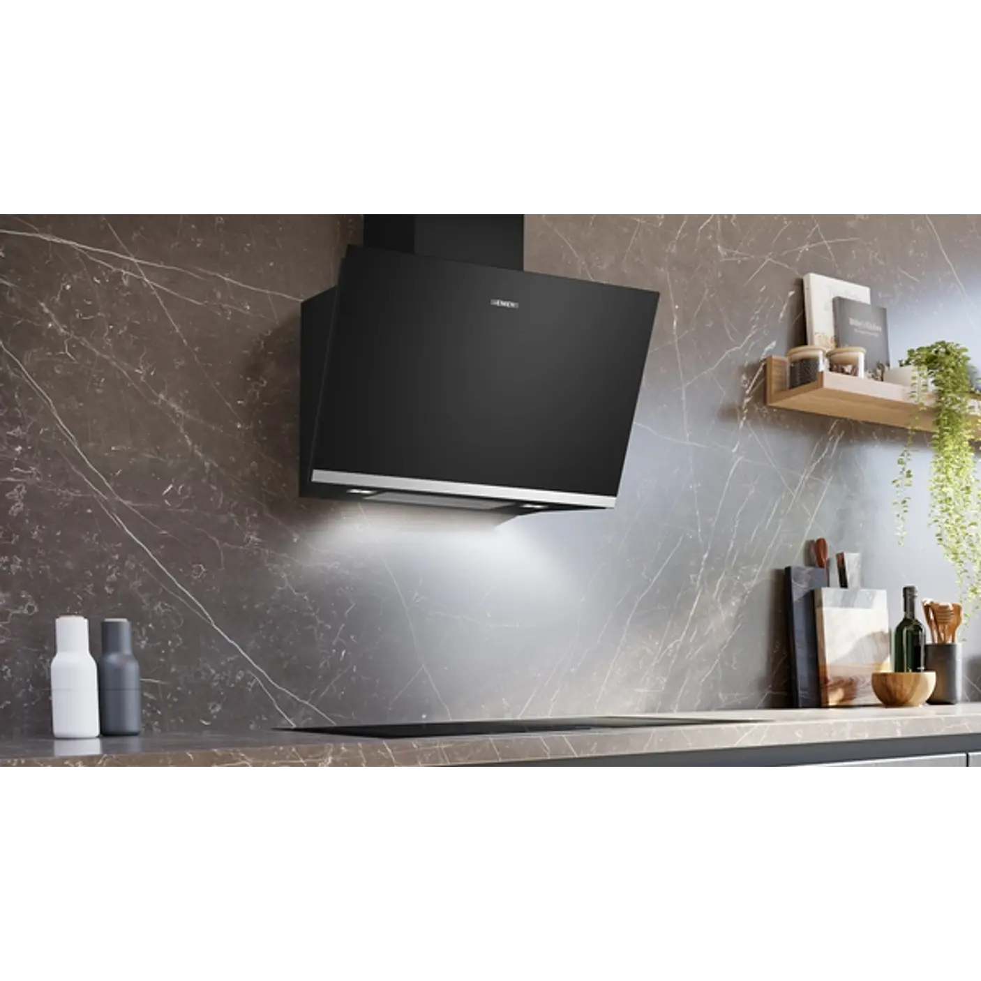 iQ500 Campana decorativa de pared 80 cm Cristal negro, Negro 5