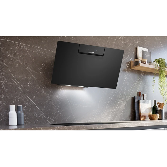 iQ300 Campana decorativa de pared 80 cm Cristal negro, Negro 5