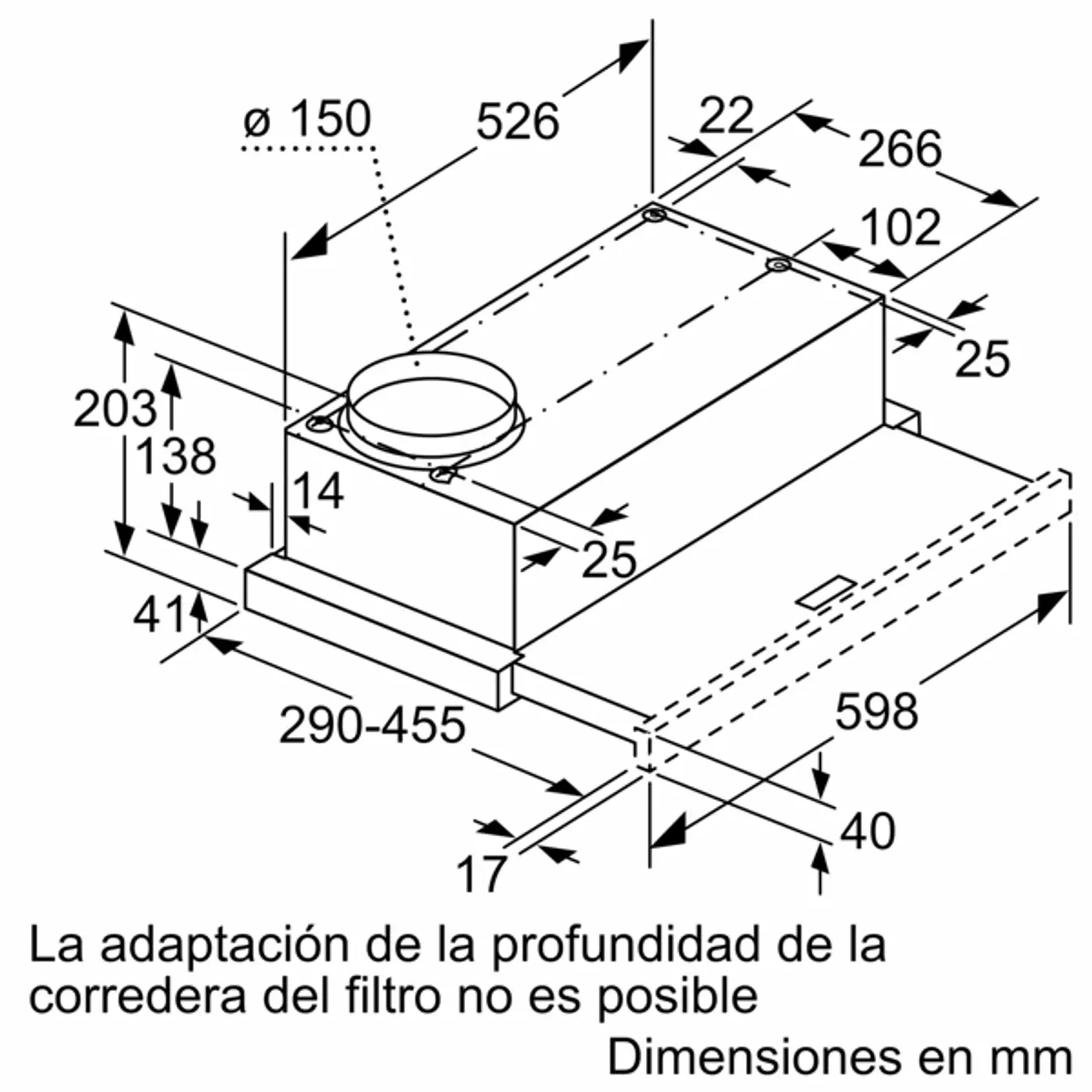 iQ100 Campana telescópica 60 cm Plata Metalizado 10