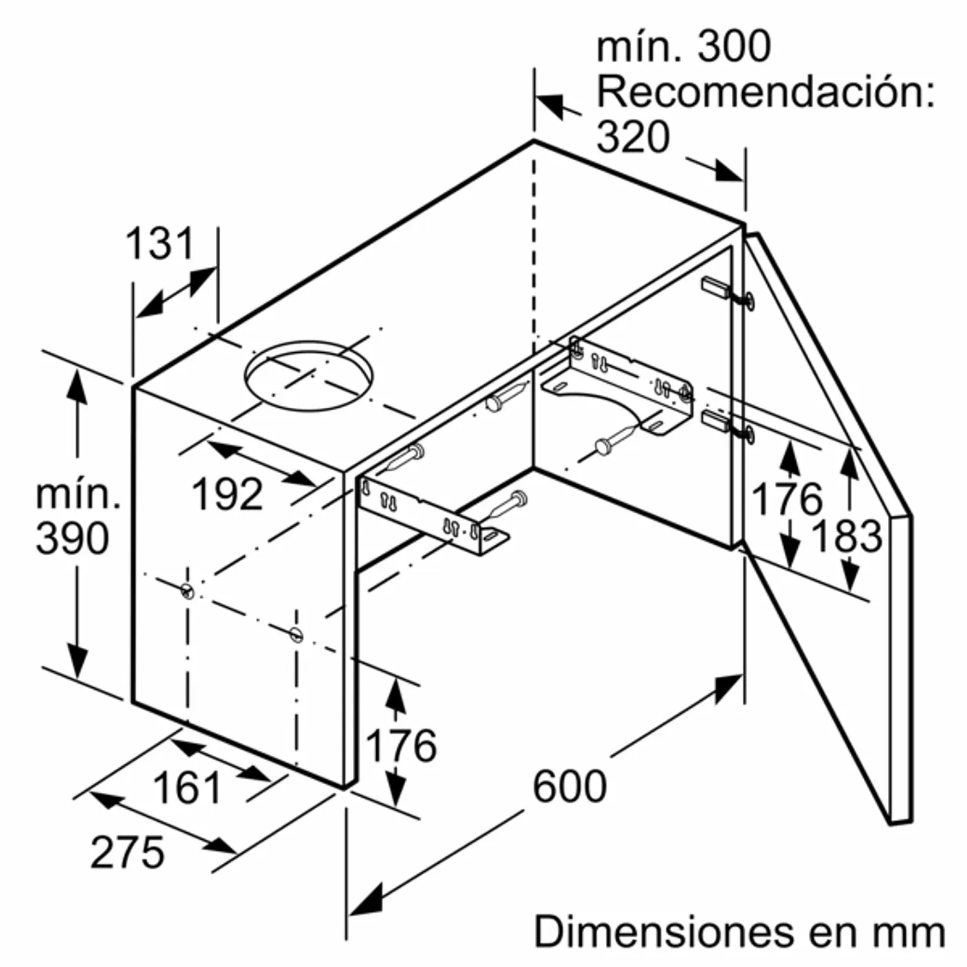 iQ100 Campana telescópica 60 cm Plata Metalizado 8