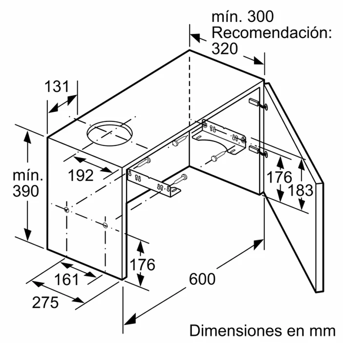 iQ100 Campana telescópica 60 cm Plata Metalizado 8