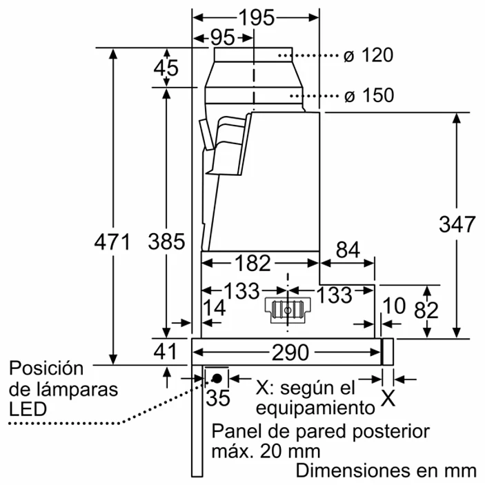iQ300 Campana telescópica 90 cm Plata metalizado 11