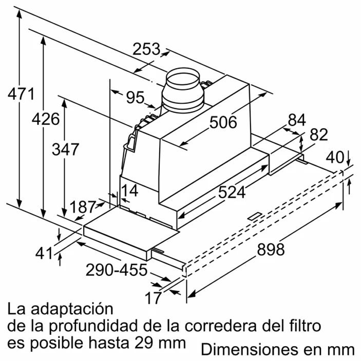 iQ300 Campana telescópica 90 cm Plata metalizado 15