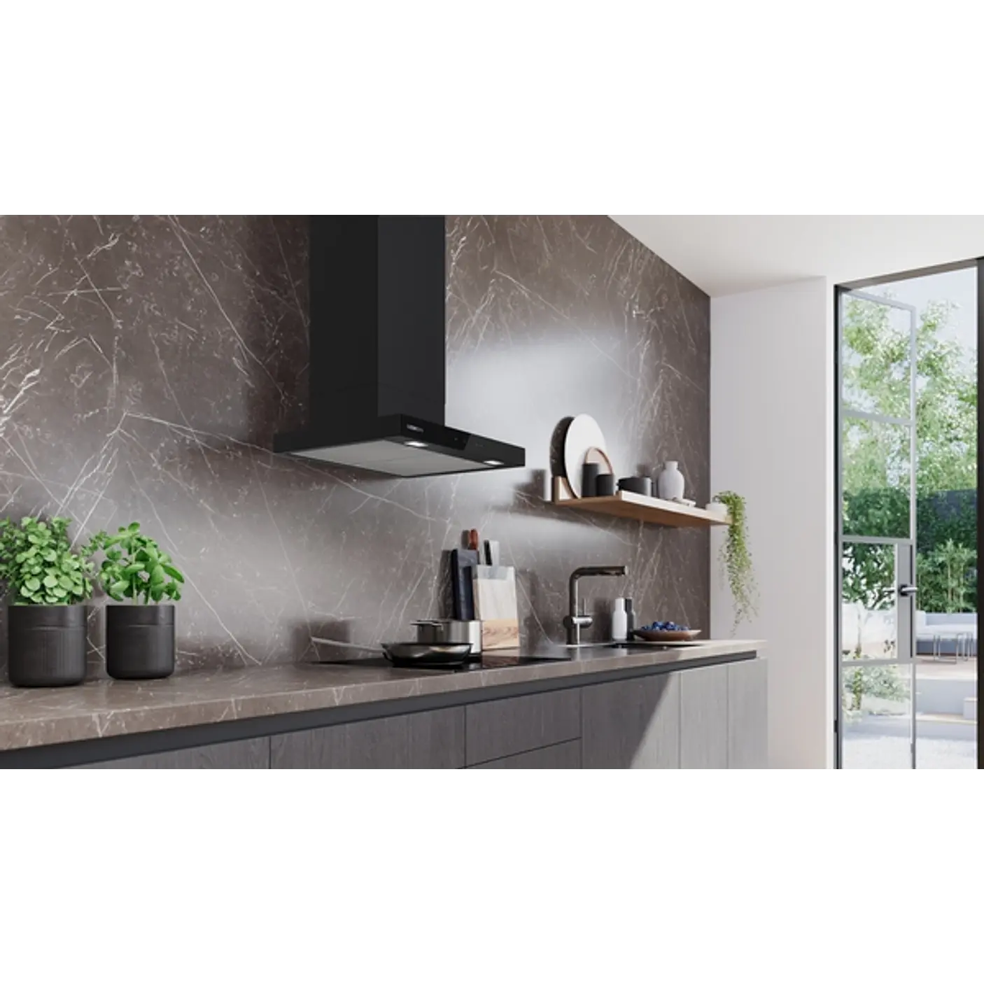 iQ500 Campana decorativa de pared 60 cm Negro mate 5