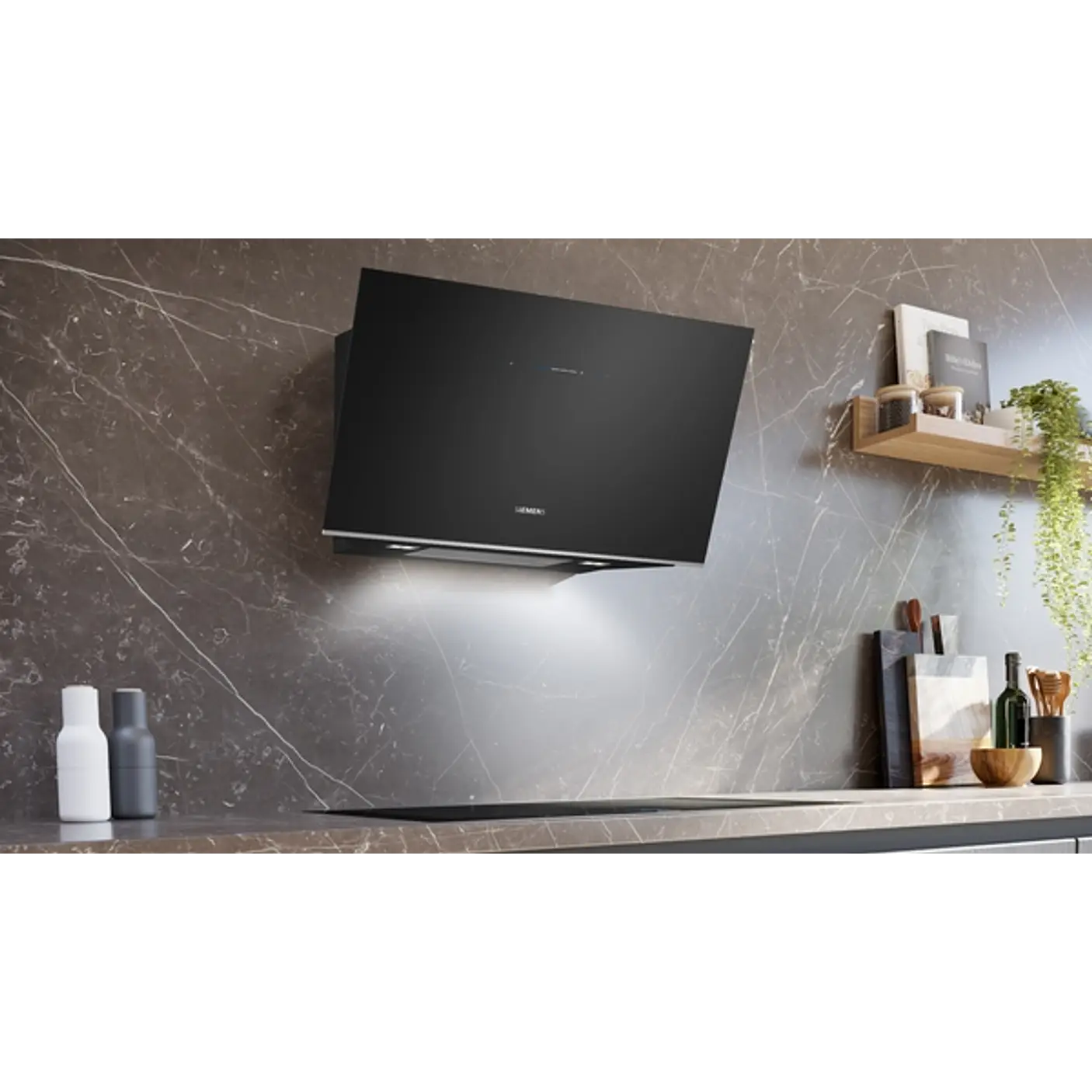 iQ700 Campana decorativa de pared 90 cm Cristal negro, Negro 6