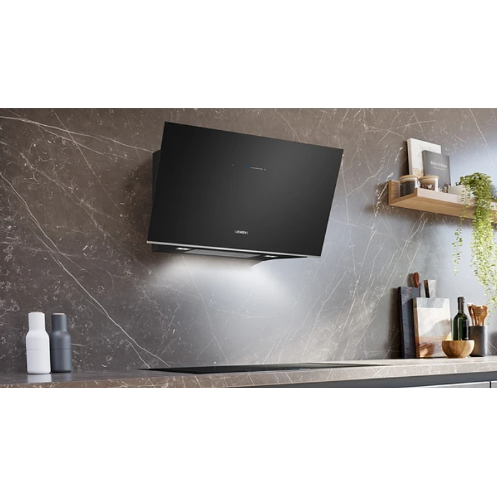 iQ700 Campana decorativa de pared 90 cm Cristal negro, Negro 6