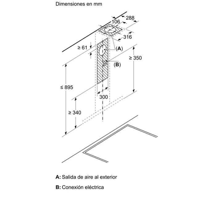 iQ300 Campana decorativa de pared 90 cm Acero mate antihuellas 10