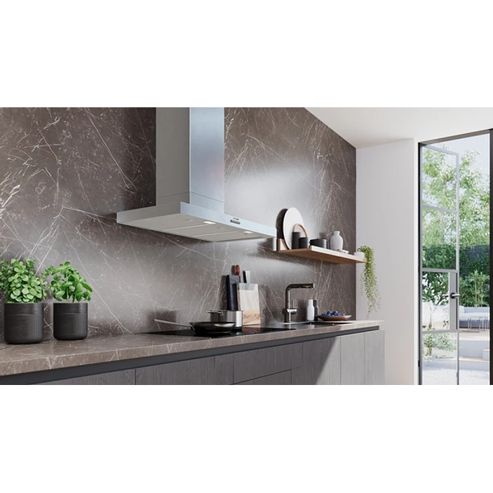 iQ300 Campana decorativa de pared 90 cm Acero mate antihuellas 5