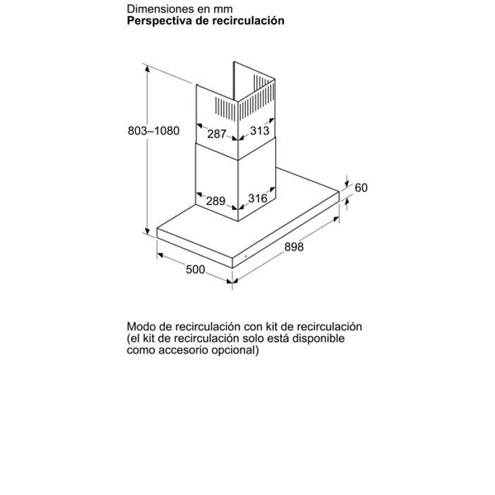 iQ500 Campana decorativa de pared 90 cm Negro mate 7