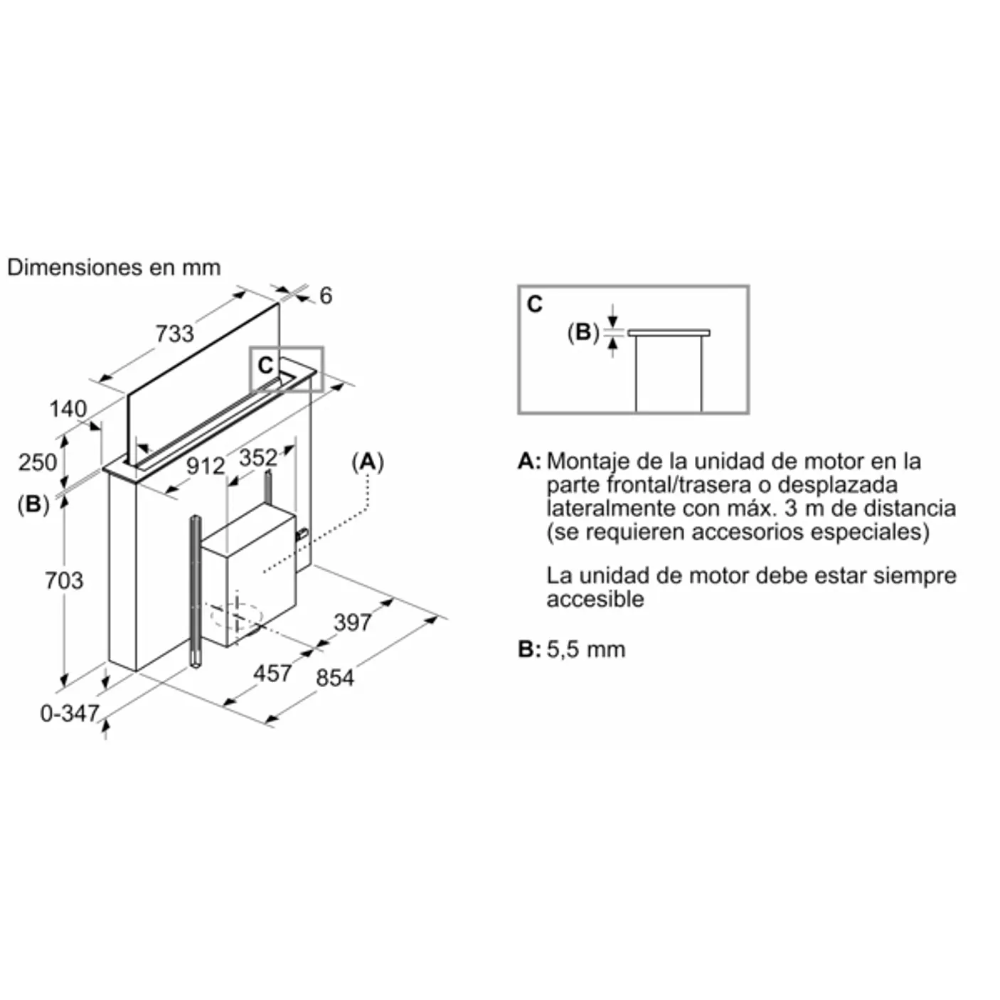 iQ700 Extractor de encimera telescópico 90 cm Cristal transparente, Negro 14