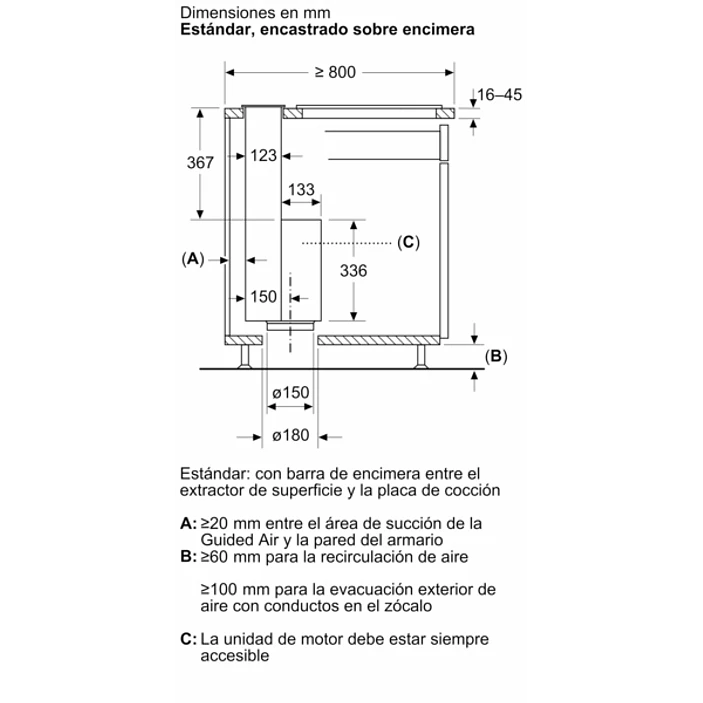 iQ700 Extractor de encimera telescópico 90 cm Cristal transparente, Negro 17