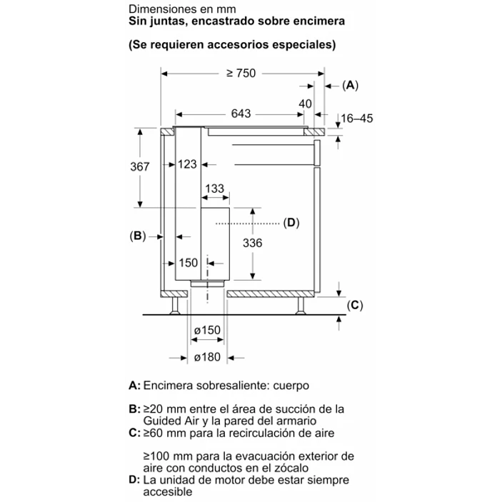 iQ700 Extractor de encimera telescópico 90 cm Cristal transparente, Negro 16