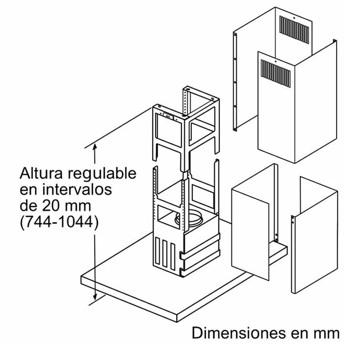 iQ500 Campana decorativa de isla 90 cm Acero inoxidable 9