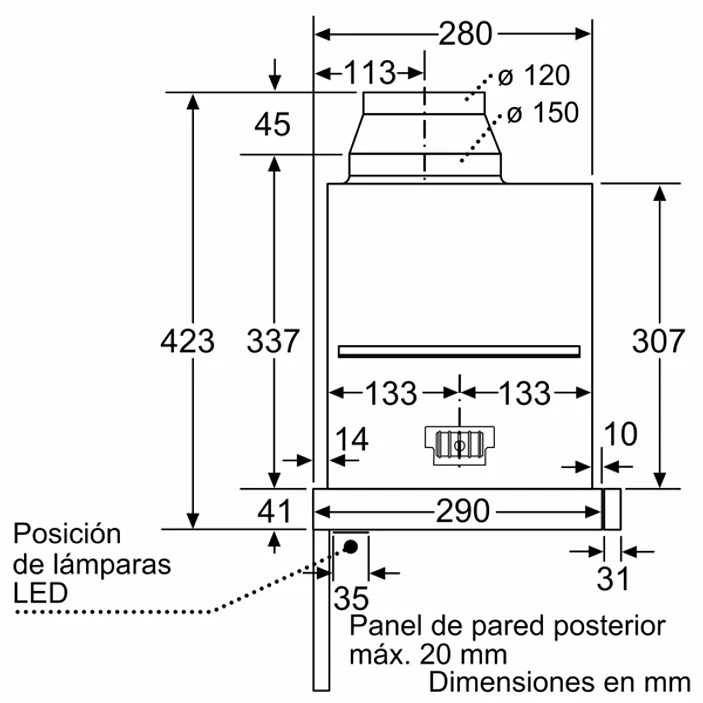 iQ700 Campana telescópica 90 cm Acero inoxidable 14