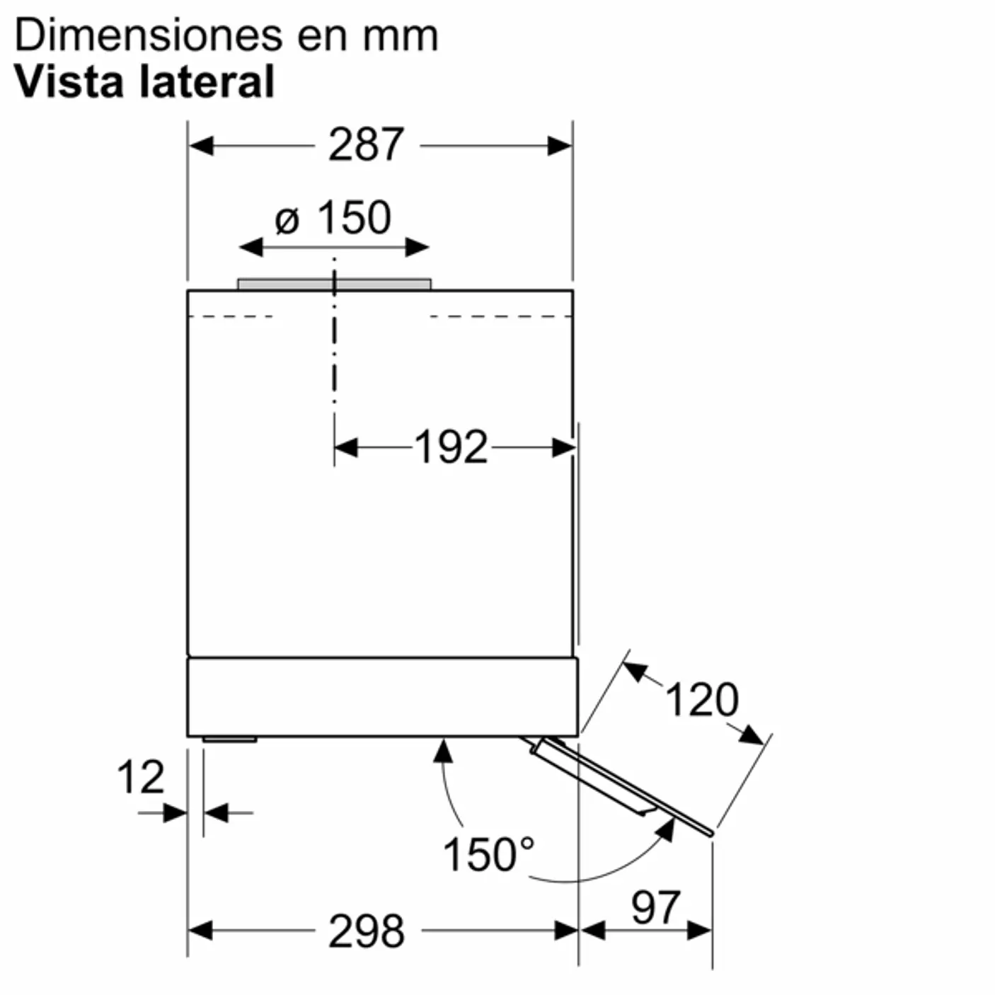 iQ500 Campana decorativa integrable 60 cm Cristal negro, Negro mate 10