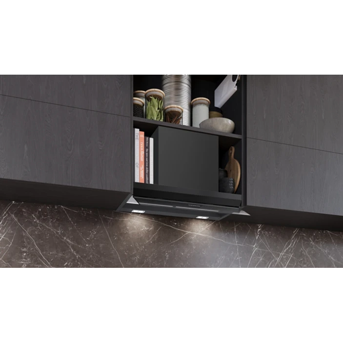 iQ500 Campana decorativa integrable 60 cm Cristal negro, Negro mate 5