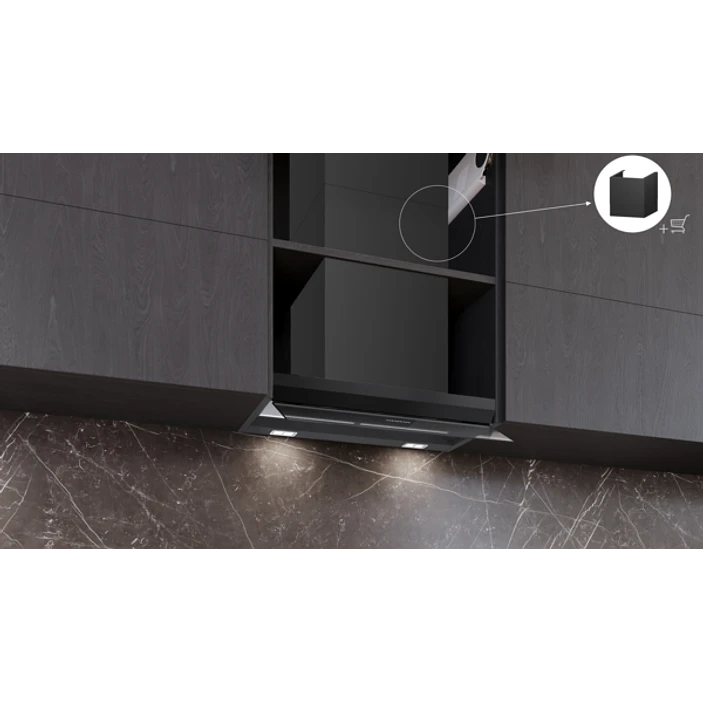 iQ500 Campana decorativa integrable 60 cm Cristal negro, Negro mate 2