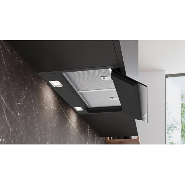 iQ700 Campana decorativa integrable 60 cm Cristal negro, Negro mate 4