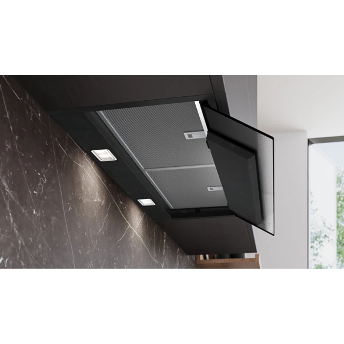 iQ700 Campana decorativa integrable 80 cm Cristal negro, Negro mate 4