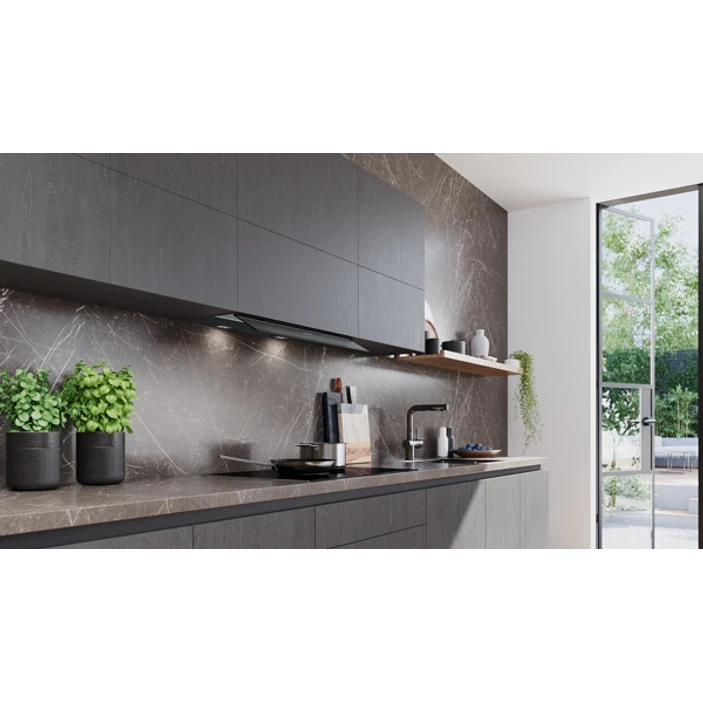 iQ700 Campana decorativa integrable 80 cm Cristal negro, Negro mate 6