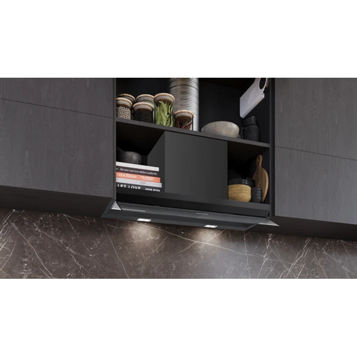 iQ700 Campana decorativa integrable 80 cm Cristal negro, Negro mate 3