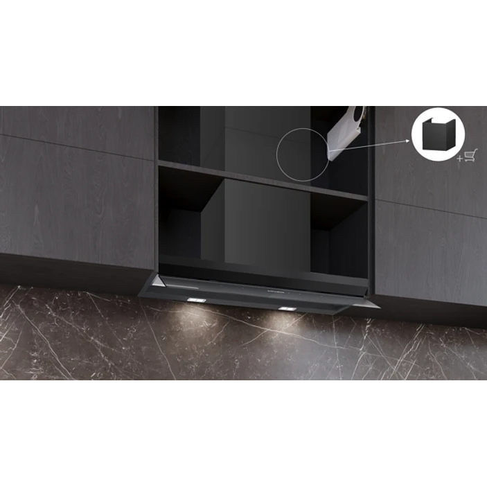 iQ700 Campana decorativa integrable 80 cm Cristal negro, Negro mate 2