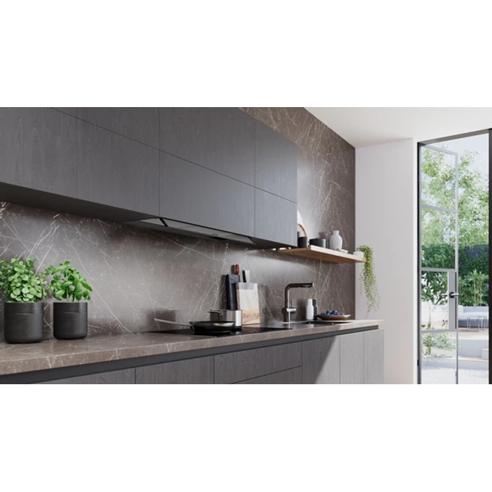 iQ300 Campana decorativa integrable 90 cm Cristal transparente, Negro mate 6