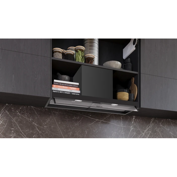 iQ300 Campana decorativa integrable 90 cm Cristal transparente, Negro mate 5