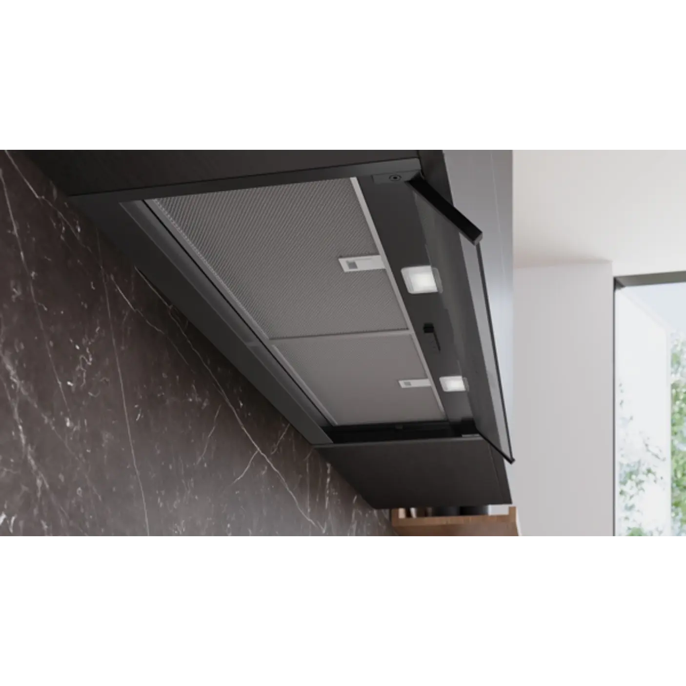 iQ300 Campana decorativa integrable 90 cm Cristal transparente, Negro mate 4