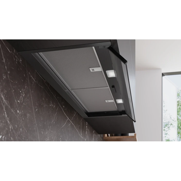 iQ300 Campana decorativa integrable 90 cm Cristal transparente, Negro mate 4