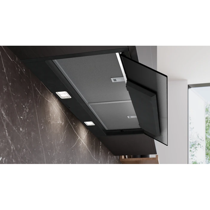 iQ500 Campana decorativa integrable 90 cm Cristal negro, Negro mate 2