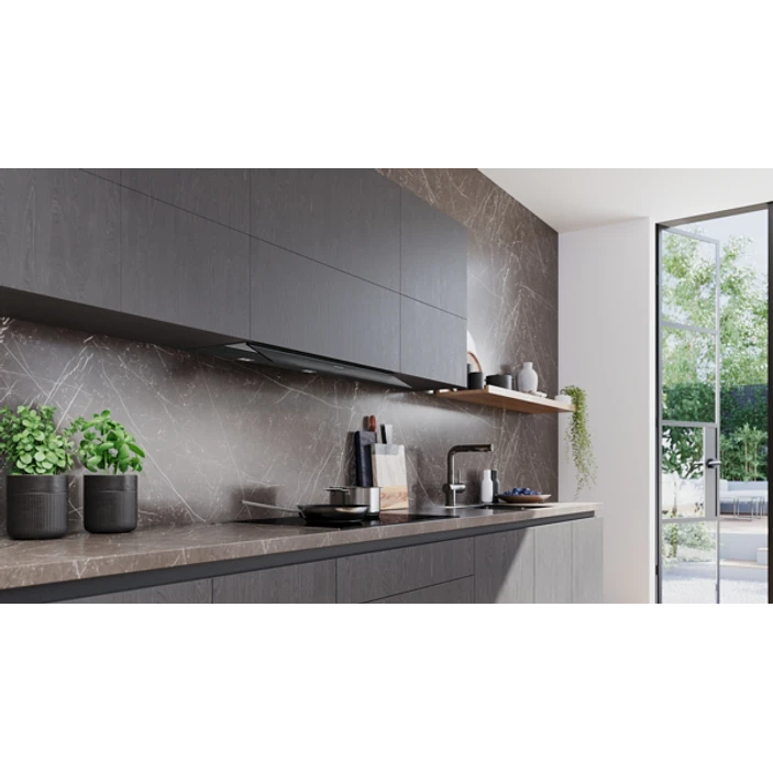 iQ700 Campana decorativa integrable 90 cm Cristal negro, Negro mate 6