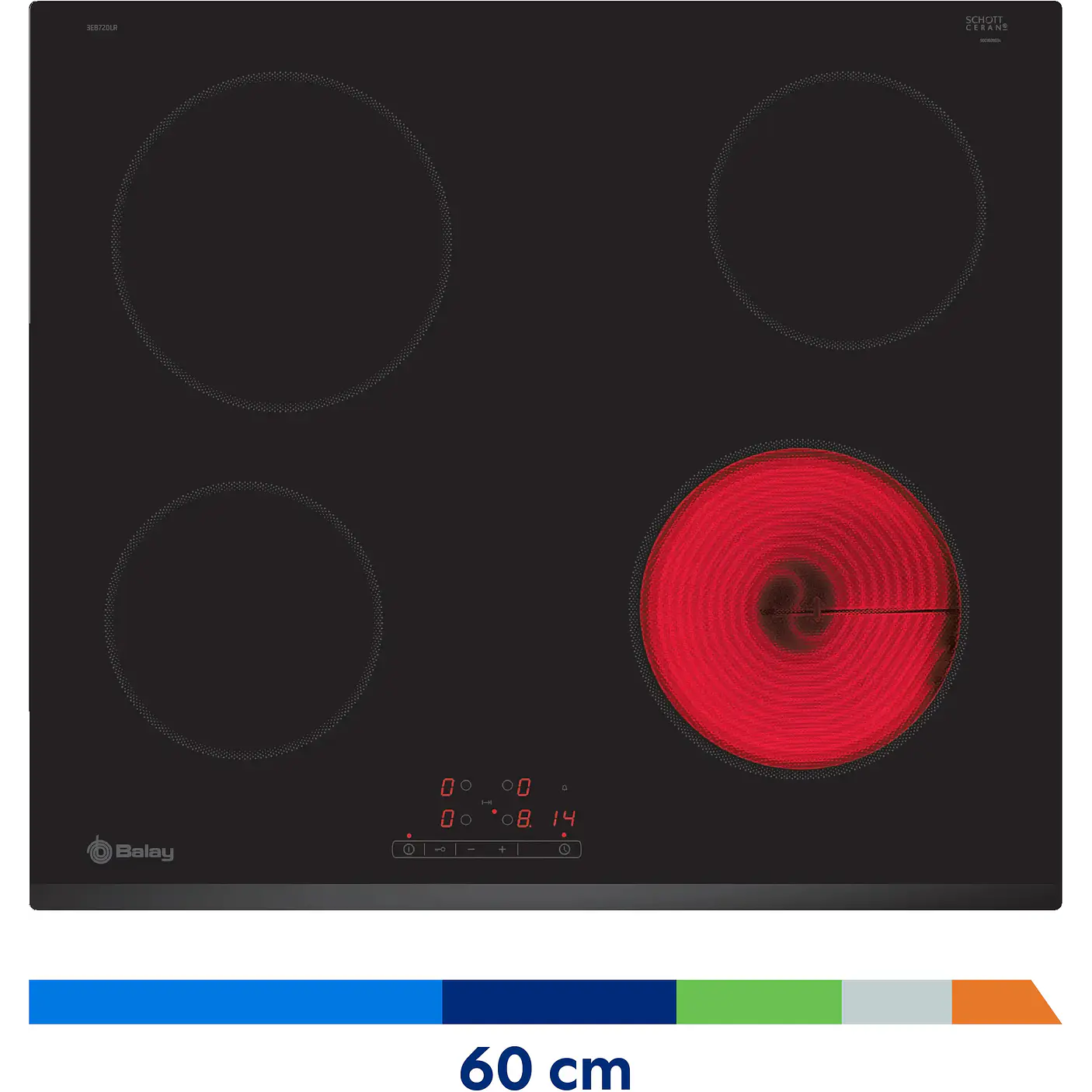 Placa Vitrocerámica BALAY Negra 60 cm Sin Perfiles · 3EB720LR 4