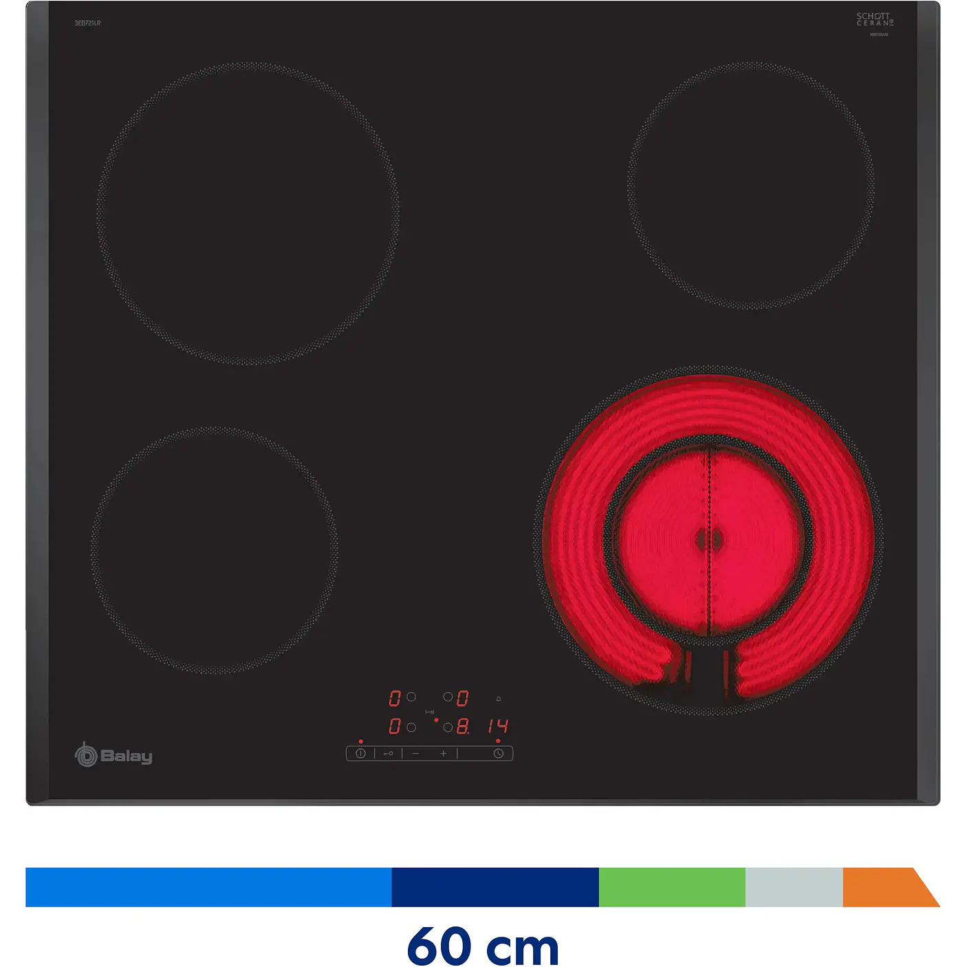 Placa Vitrocerámica BALAY Negra 60 cm Sin Perfiles · 3EB721LR 4