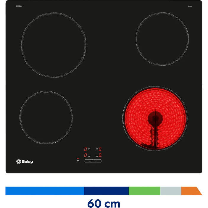 Placa Vitrocerámica BALAY Negra 60 cm Sin Perfiles · 3EB761EN 4