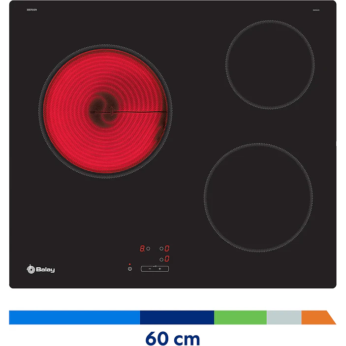 Placa Vitrocerámica BALAY Negra 60 cm Sin Perfiles · 3EB764EN 4
