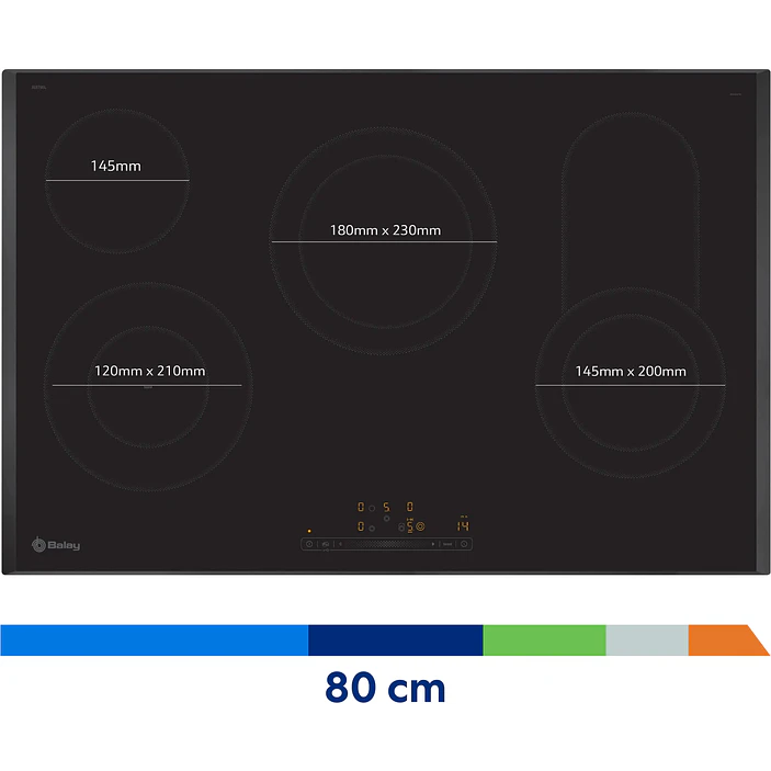 Placa Vitrocerámica BALAY Negra 80 cm Sin Perfiles · 3EB786LQ 5