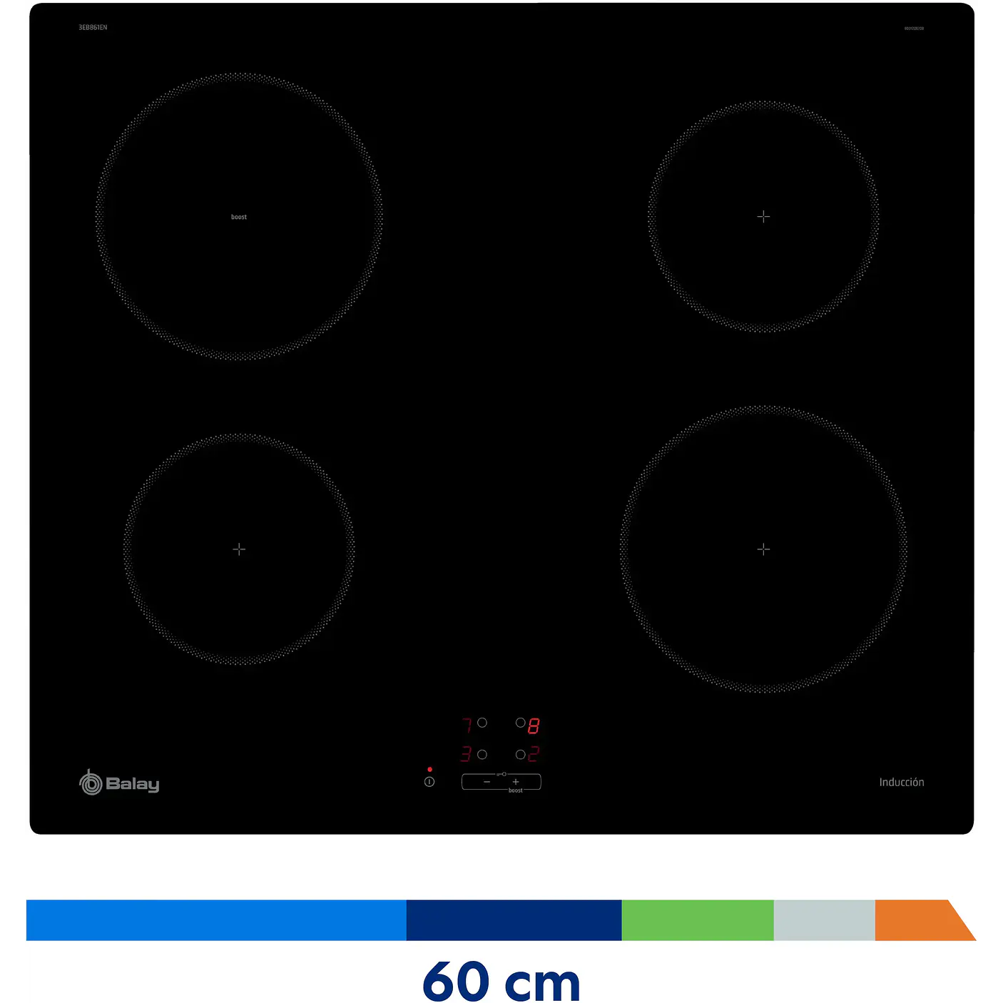 Placa de Inducción BALAY Negra 60 cm Sin Perfiles · 3EB861EN 4