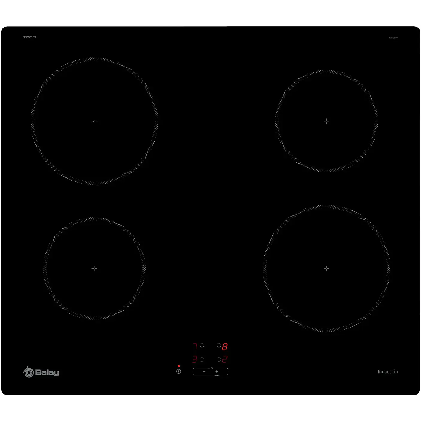 Placa de Inducción BALAY Negra 60 cm Sin Perfiles · 3EB861EN 1