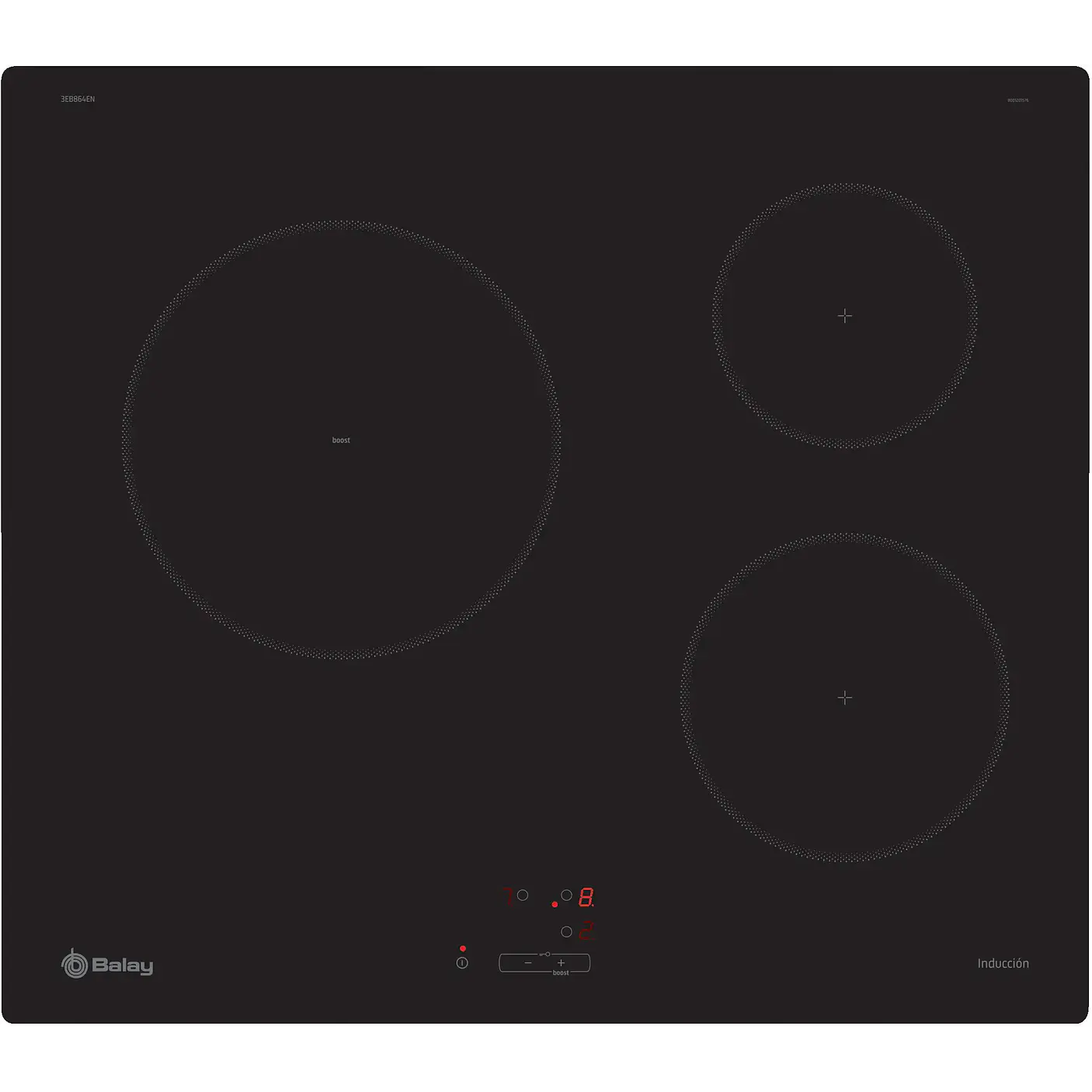 Placa de Inducción BALAY Negra 60 cm Sin Perfiles · 3EB864EN 1
