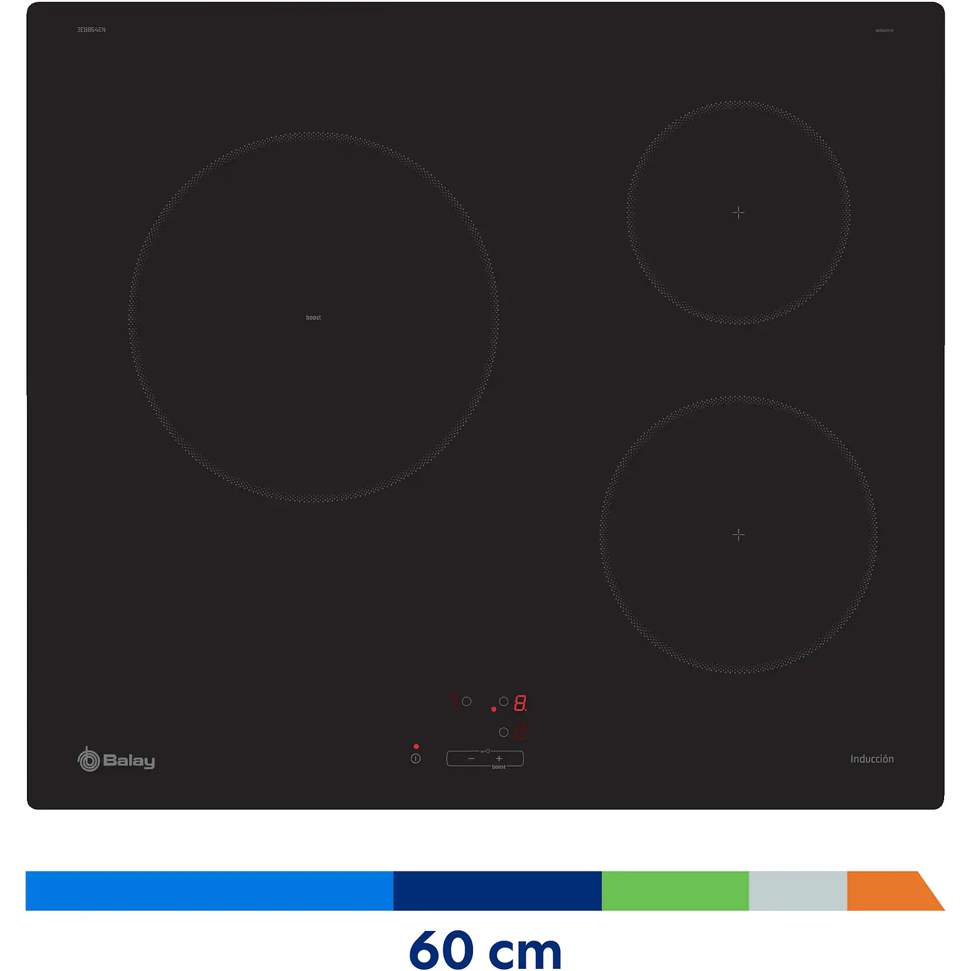 Placa de Inducción BALAY Negra 60 cm Sin Perfiles · 3EB864EN 4