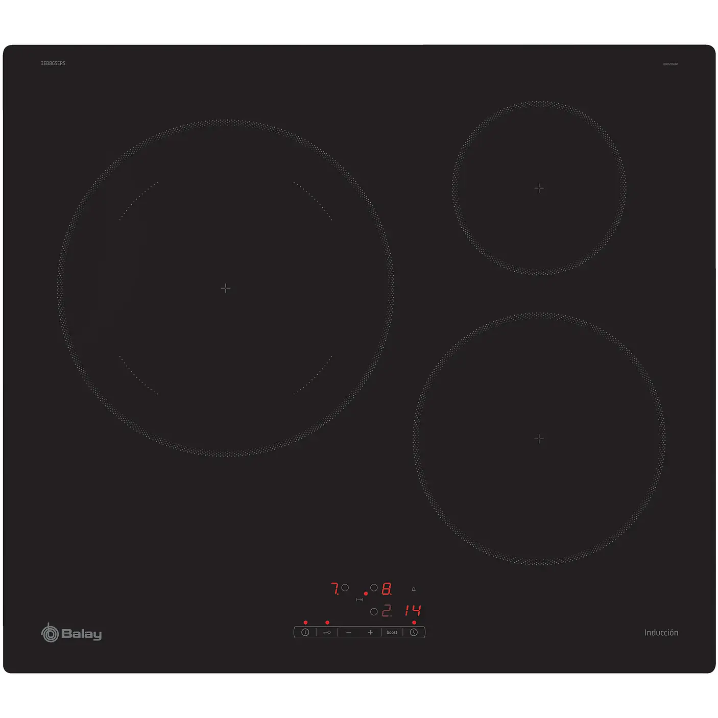 Placa de Inducción BALAY Negra 60 cm Sin Perfiles · 3EB865ERS 1