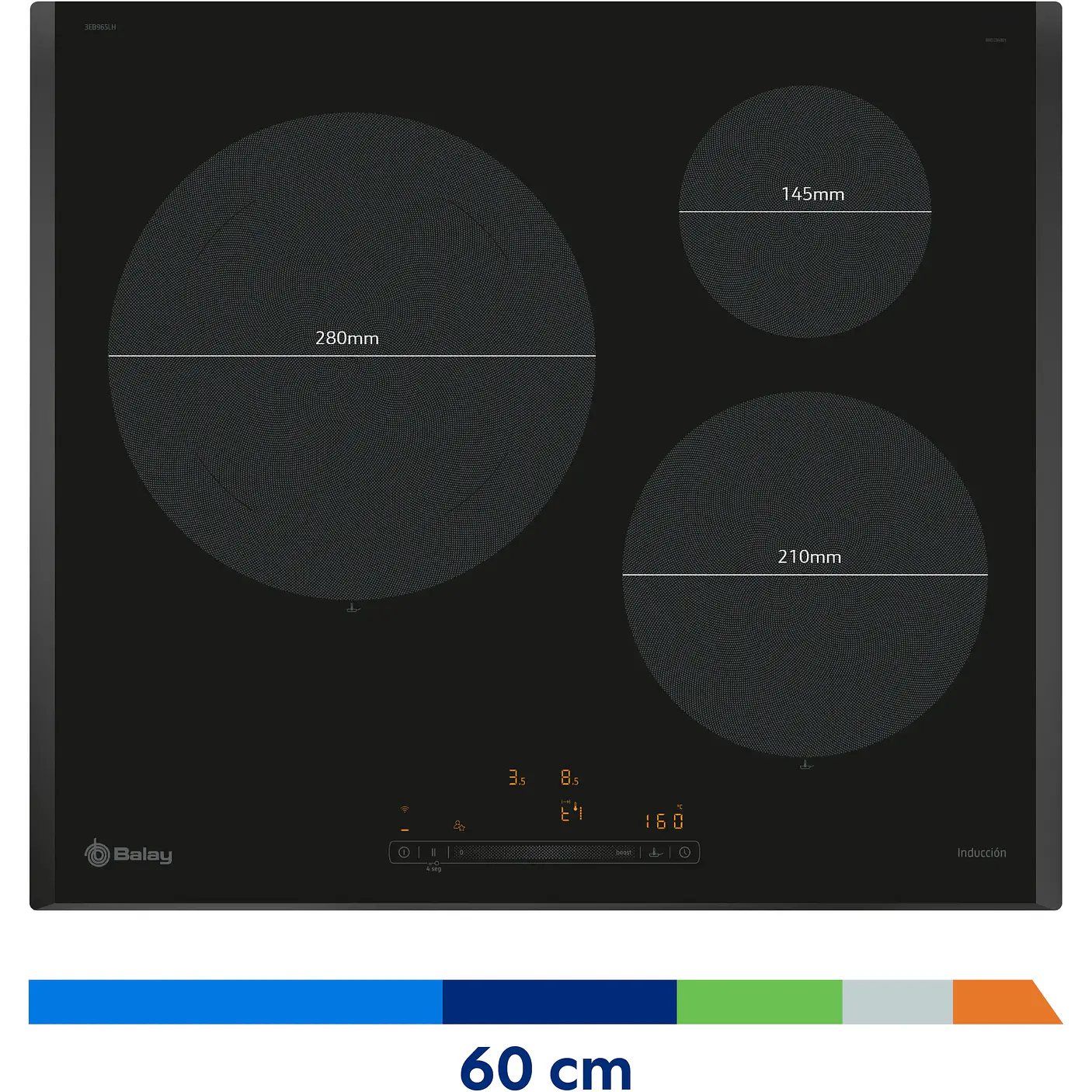 Placa de Inducción BALAY Negra 60 cm Sin Perfiles · 3EB965LH 5