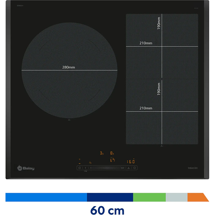 Placa de Inducción BALAY Negra 60 cm Sin Perfiles · 3EB969LH 5