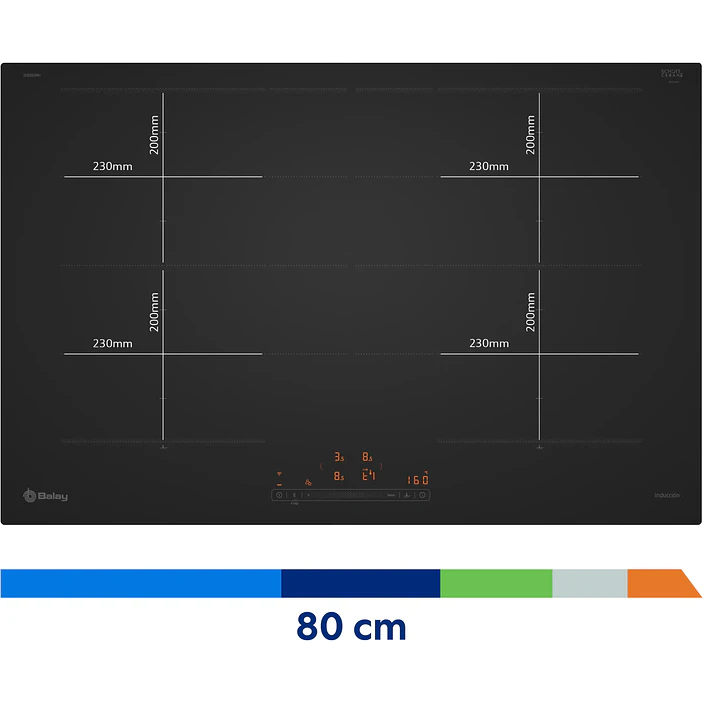 Placa de Inducción BALAY Negro Mate 80 cm Sin Perfiles · 3EB980MH 5